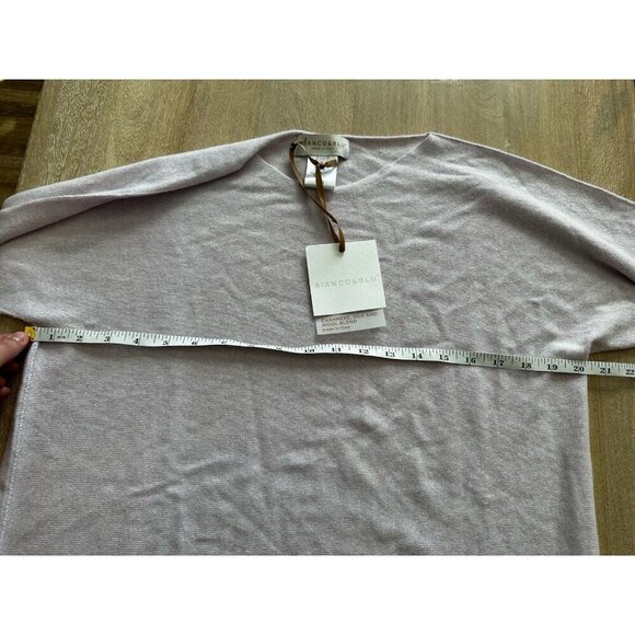 Bianco & Blue Lavender Boatneck Sweater Cashmere Silk Wool Blend Medium - Picture 3 of 6